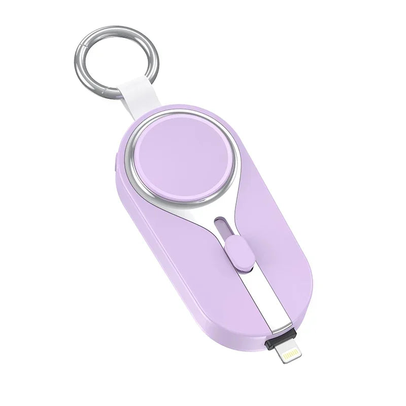Zadsouk Mini Magnetic Power Bank Keychain - 2-in-1 Wireless Charger for Phone & Watch