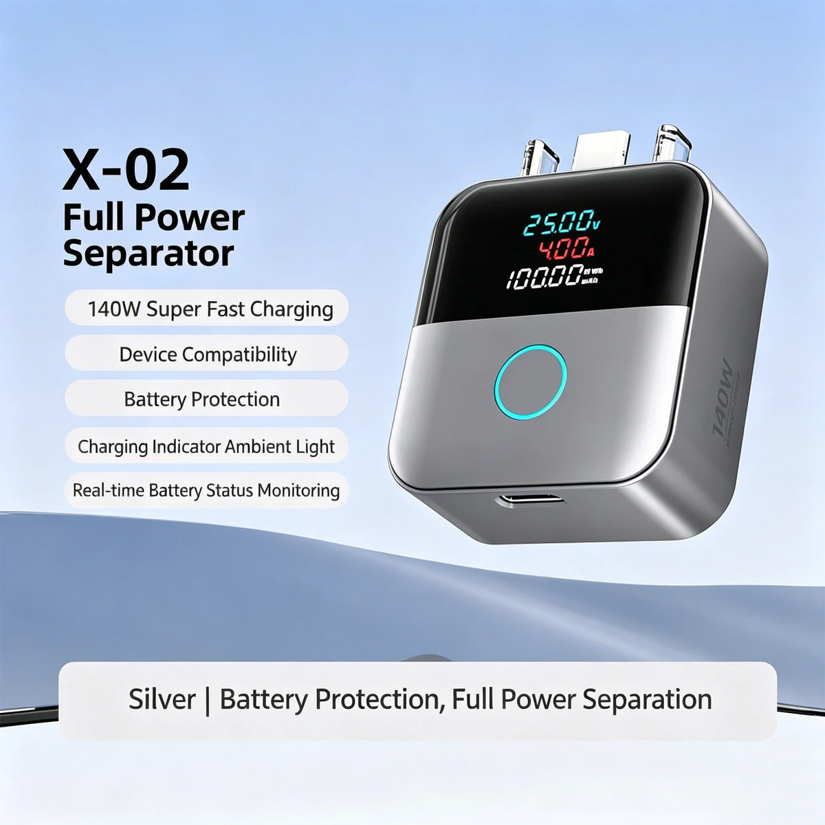 Zadsouk 140W Smart Charging Cable - Digital Display, Auto Shutoff Overcharge Protection