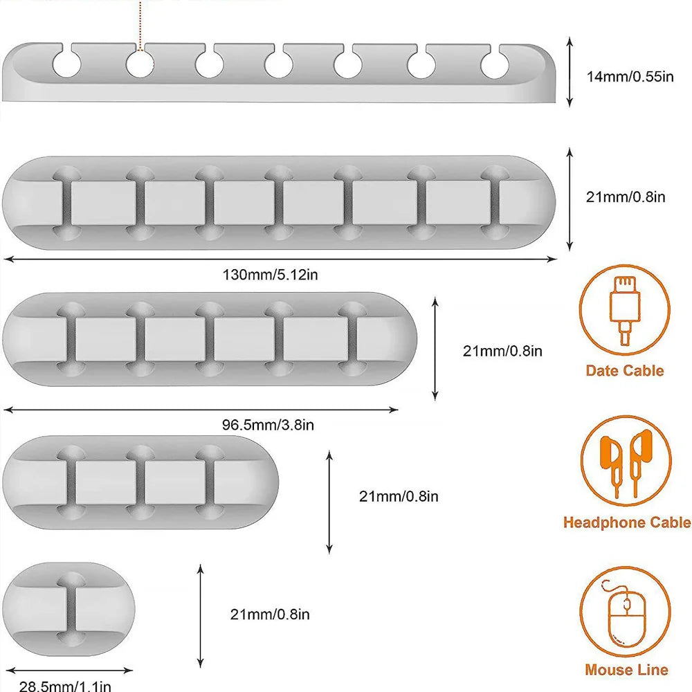 Zadsouk Adhesive Cable Clips - Desktop Cord & Wire Organizer