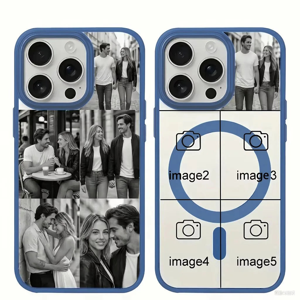 Zadsouk Custom Couples Photo Magnetic Phone Case - Personalized Picture Cover