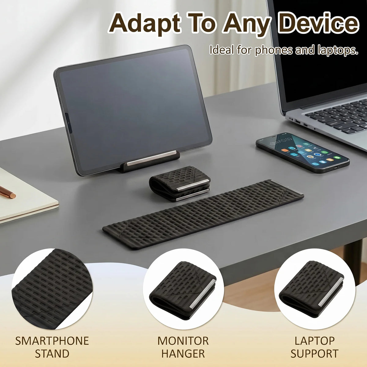 Zadsouk Flexible Silicone Phone & Laptop Stand - Foldable Multi-Angle Holder