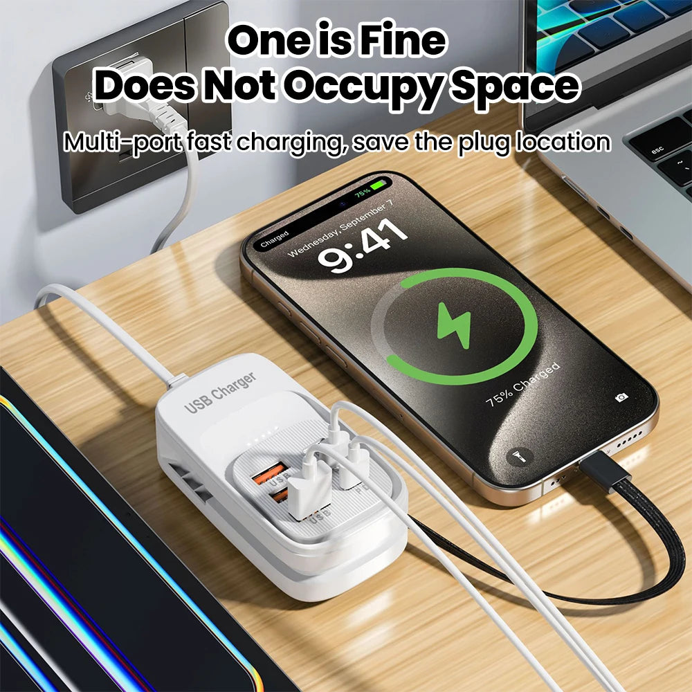 Zadsouk Desktop Power Strip - 6-Port USB Fast Charging Station