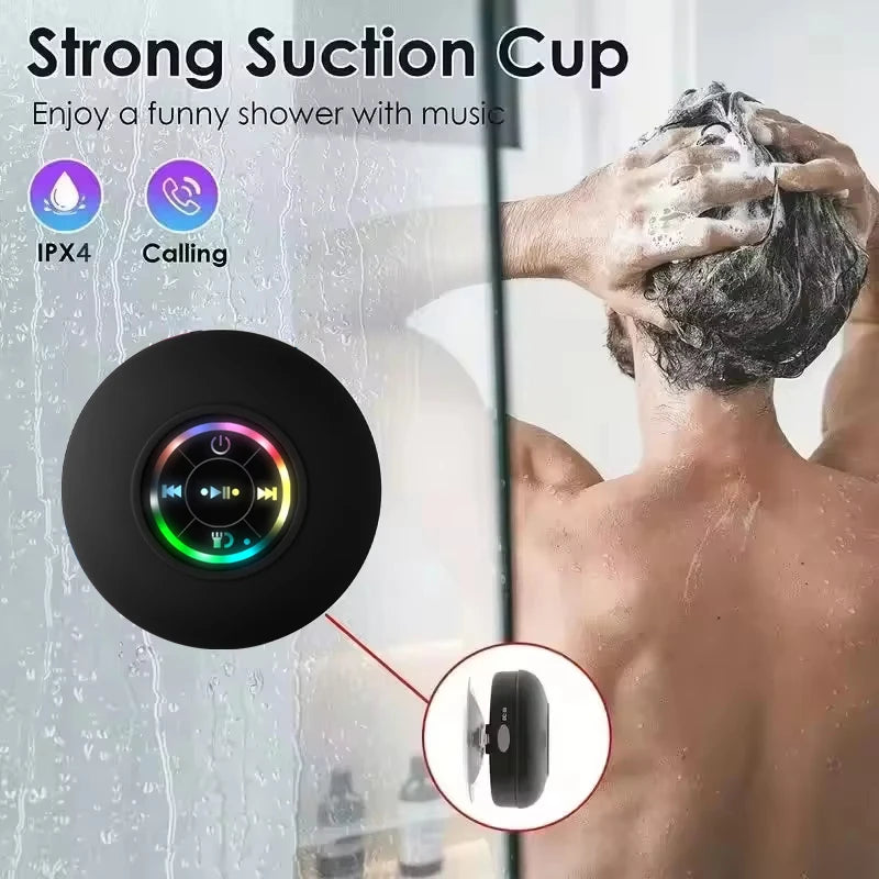 Zadsouk Mini Portable Bluetooth Speaker - Waterproof LED Suction Cup Sound Box