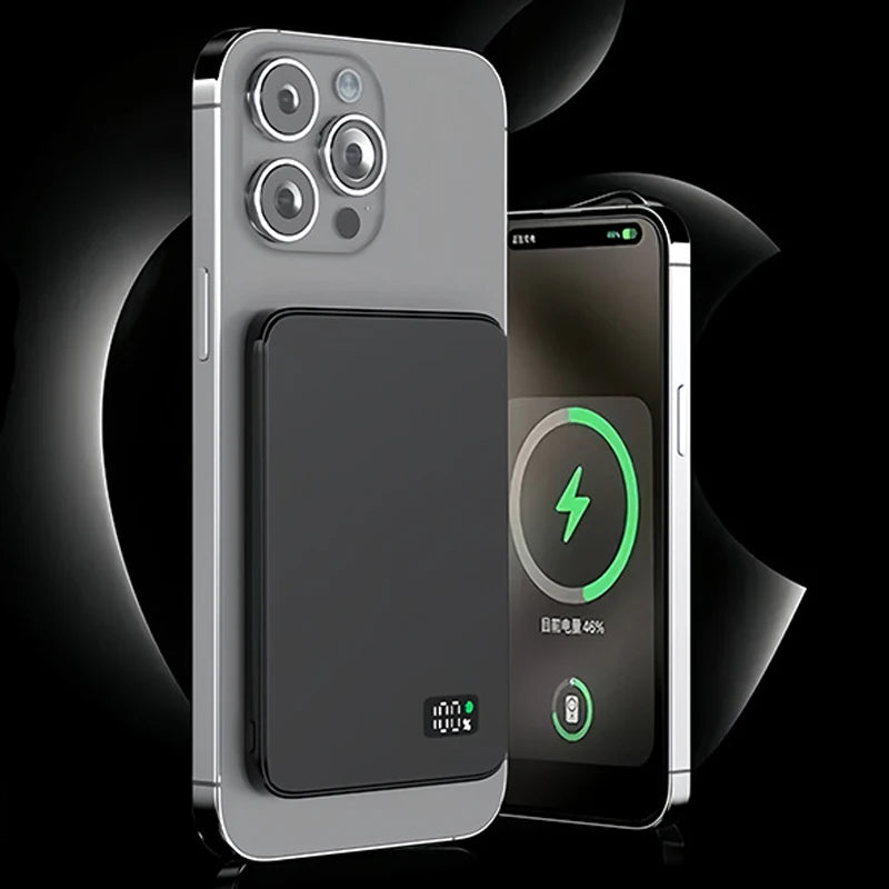 Zadsouk Ultra Thin Magnetic Power Bank - LED Display, Fast Wireless Charging
