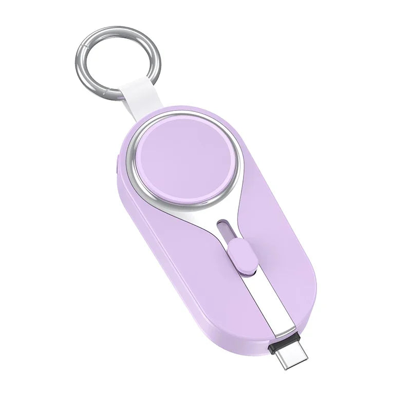 Zadsouk Mini Magnetic Power Bank Keychain - 2-in-1 Wireless Charger for Phone & Watch