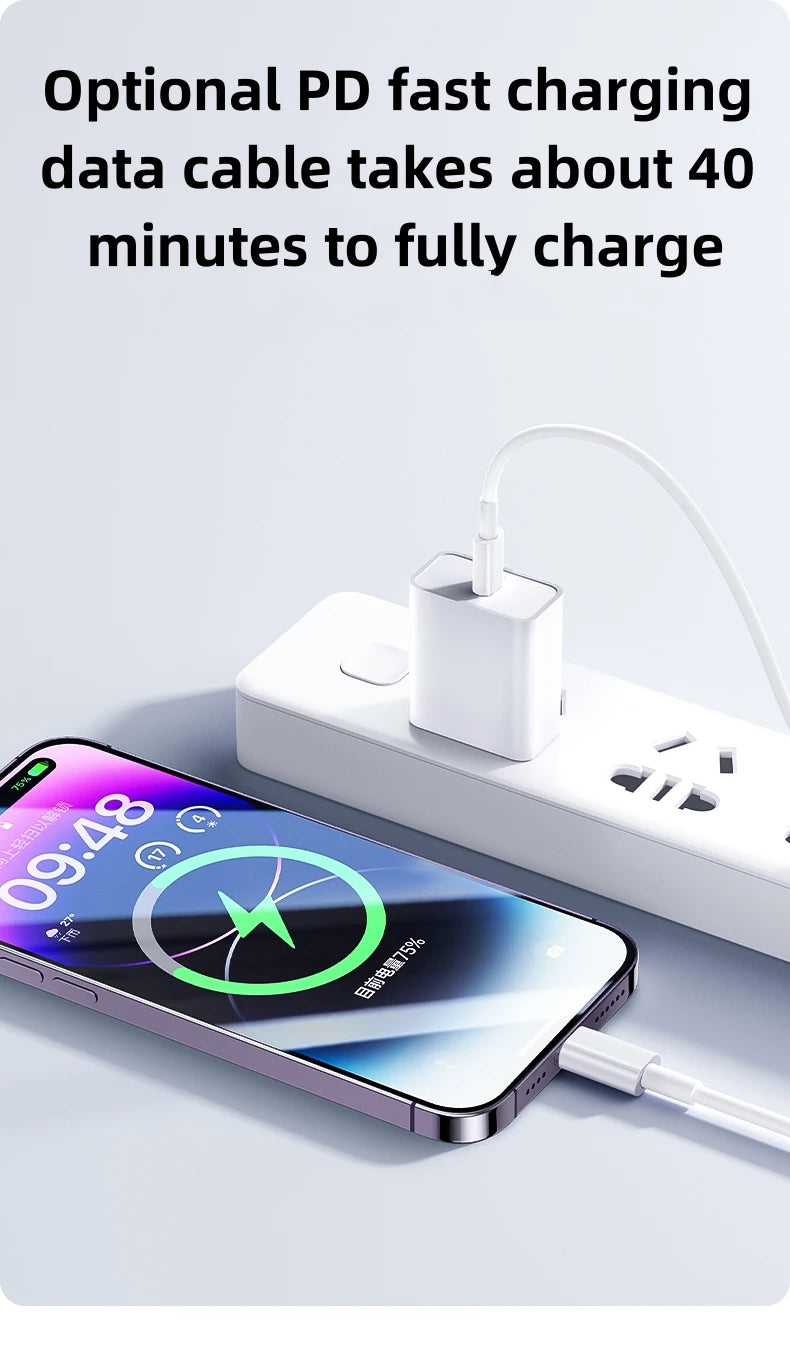 شاحن سريع PD 35 واط USB نوع C لهاتف ايفون 15 14 13 12 11 برو ماكس ميني بلس XR XS كابل بيانات الشحن وملحقاته