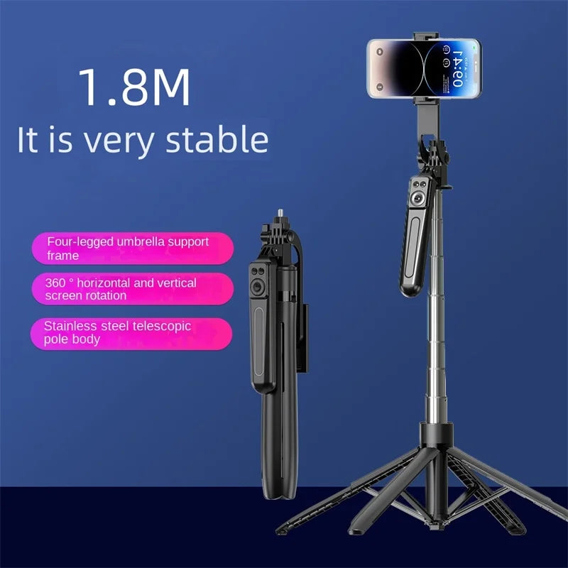 Zadsouk 180cm Foldable Tripod Stand - Bluetooth Shutter Phone & Camera Holder