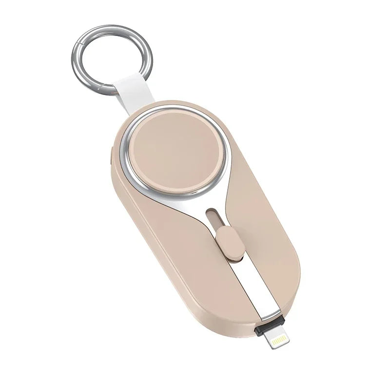 Zadsouk Mini Magnetic Power Bank Keychain - 2-in-1 Wireless Charger for Phone & Watch