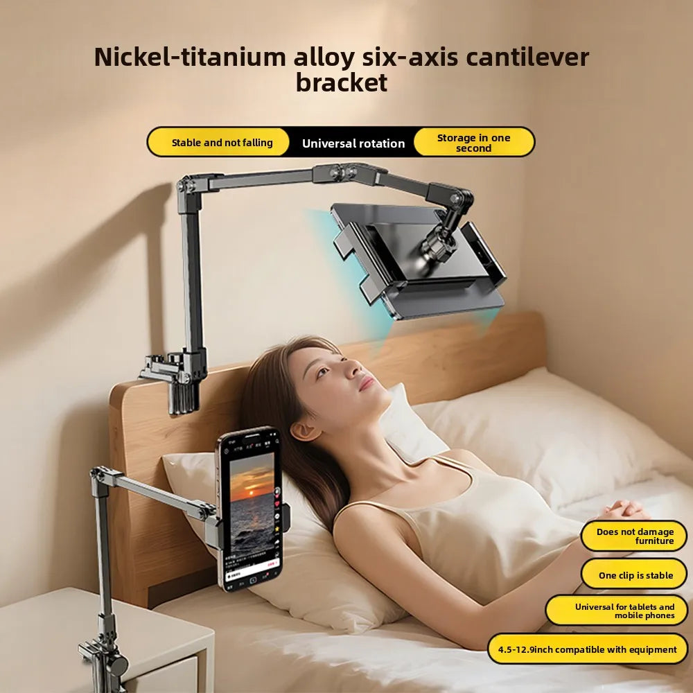 Zadsouk Adjustable Desk Clamp Phone & Tablet Stand – 360° Rotation Arm Mount