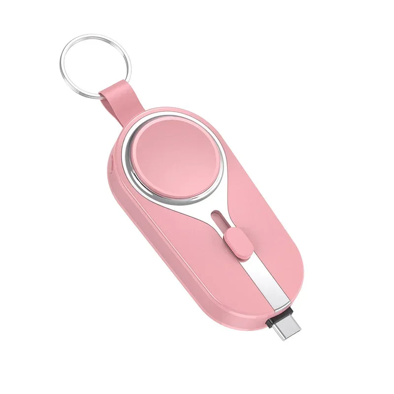 Zadsouk Mini Magnetic Power Bank Keychain - 2-in-1 Wireless Charger for Phone & Watch