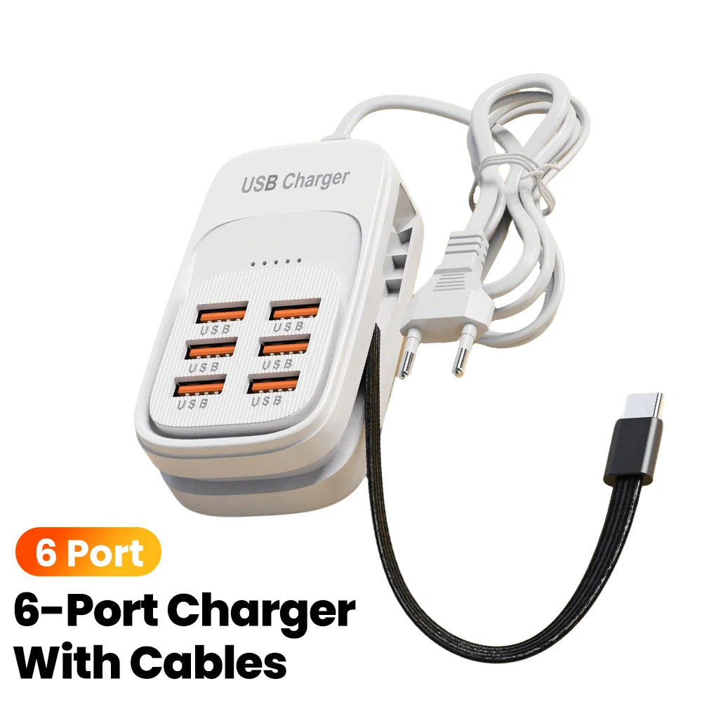 Zadsouk Desktop Power Strip - 6-Port USB Fast Charging Station