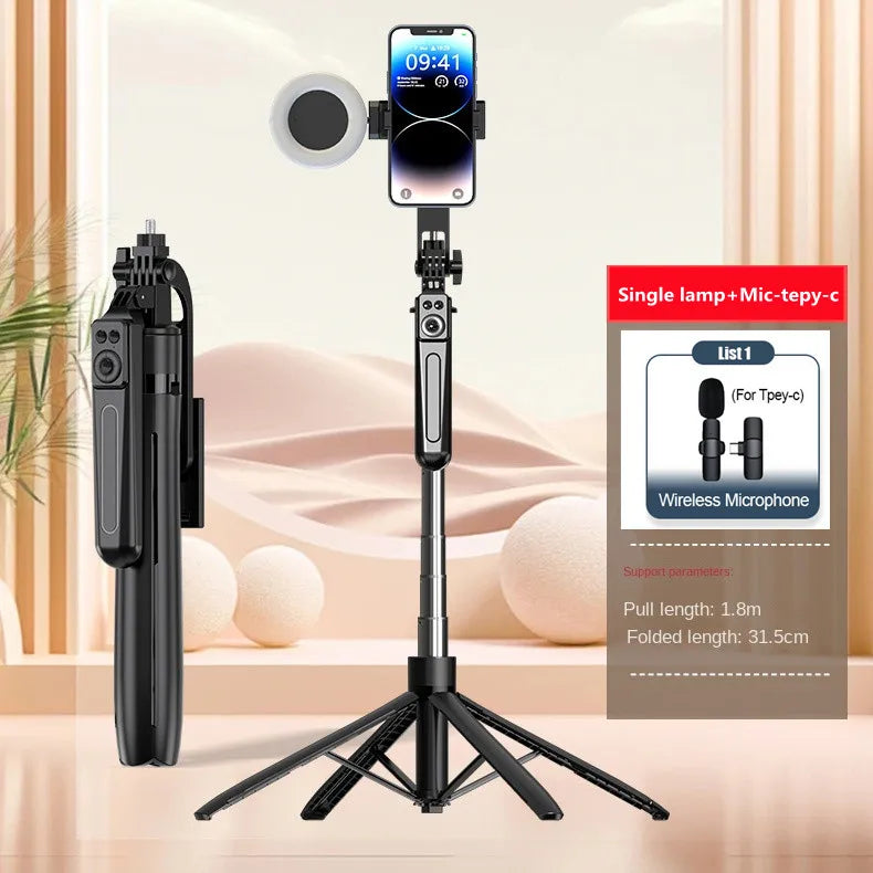 Zadsouk 180cm Foldable Tripod Stand - Bluetooth Shutter Phone & Camera Holder
