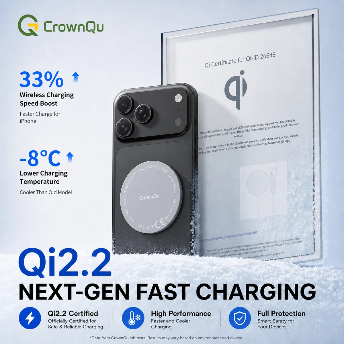 Zadsouk Qi2 25W Magnetic Wireless Charger - MagSafe Compatible Fast Charging