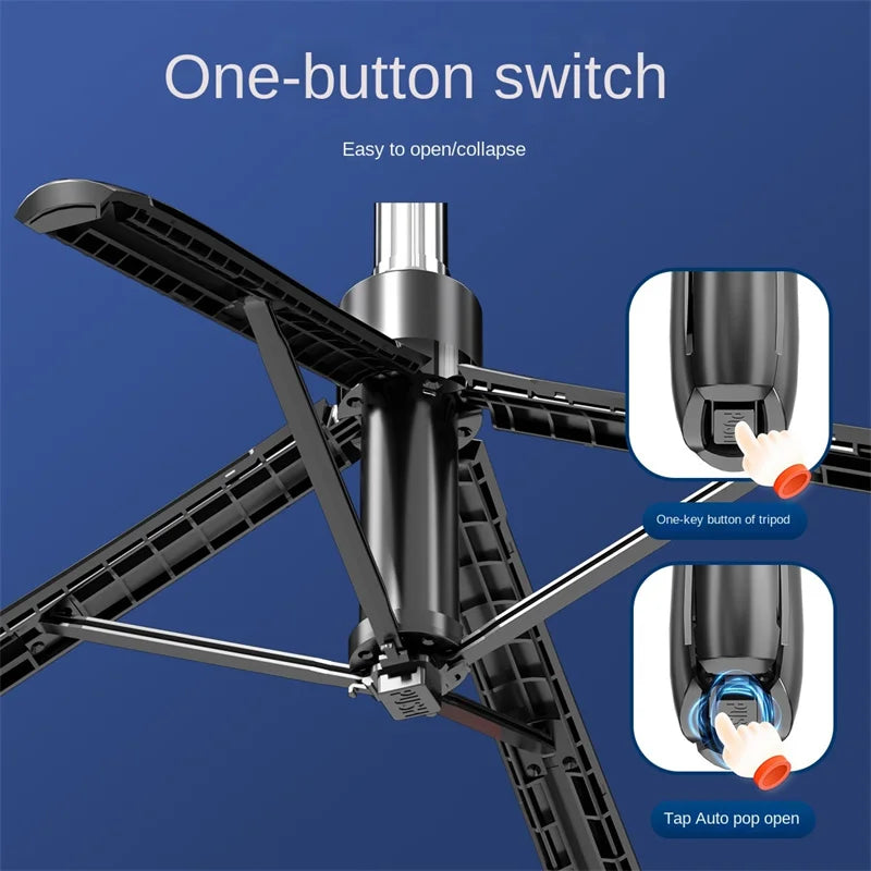 Zadsouk 180cm Foldable Tripod Stand - Bluetooth Shutter Phone & Camera Holder