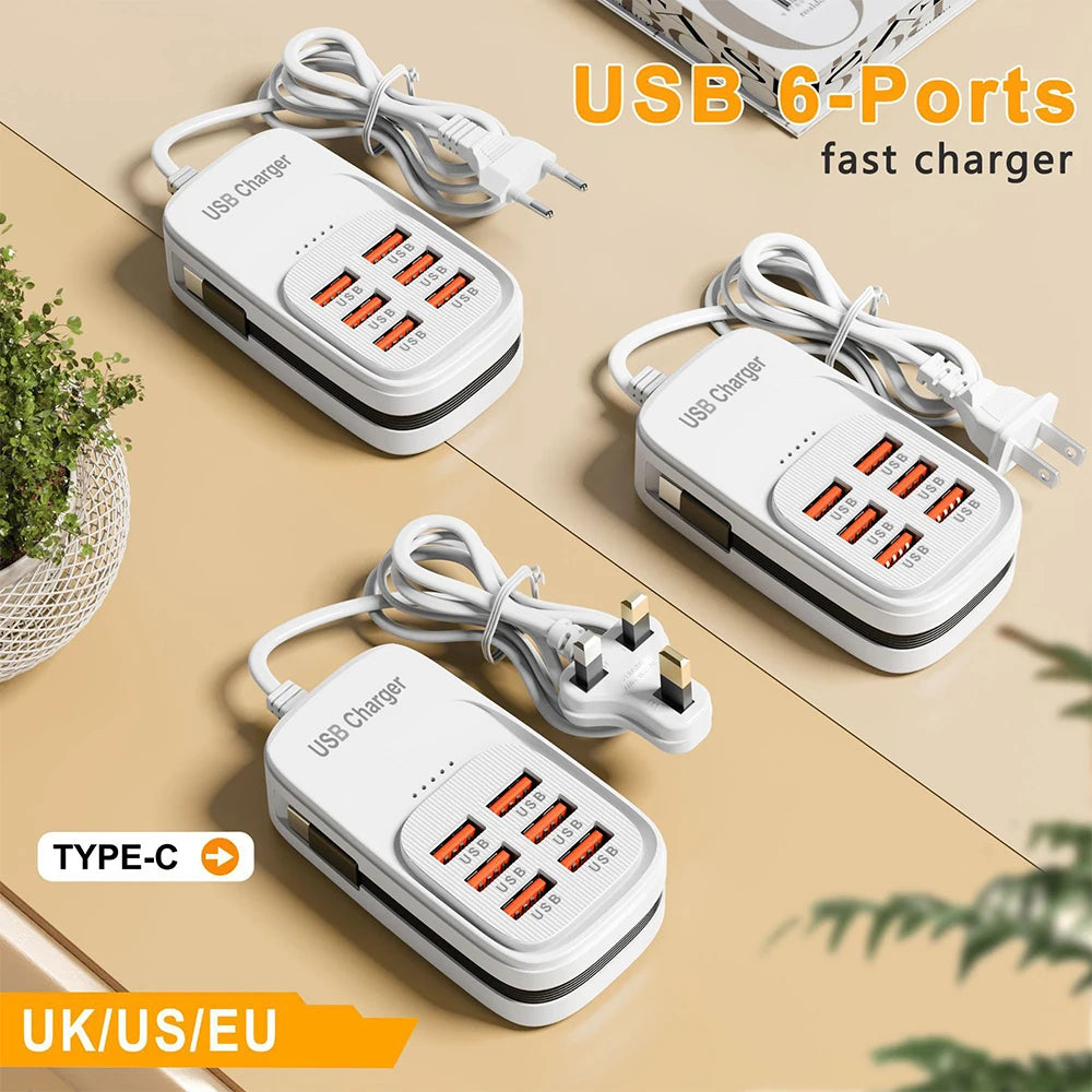 Zadsouk Desktop Power Strip - 6-Port USB Fast Charging Station