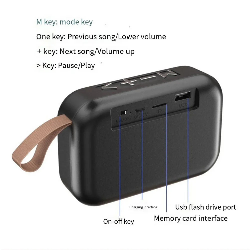 Zadsouk Outdoor Bluetooth 5.0 Mini Speaker - 3D Stereo Surround Sound