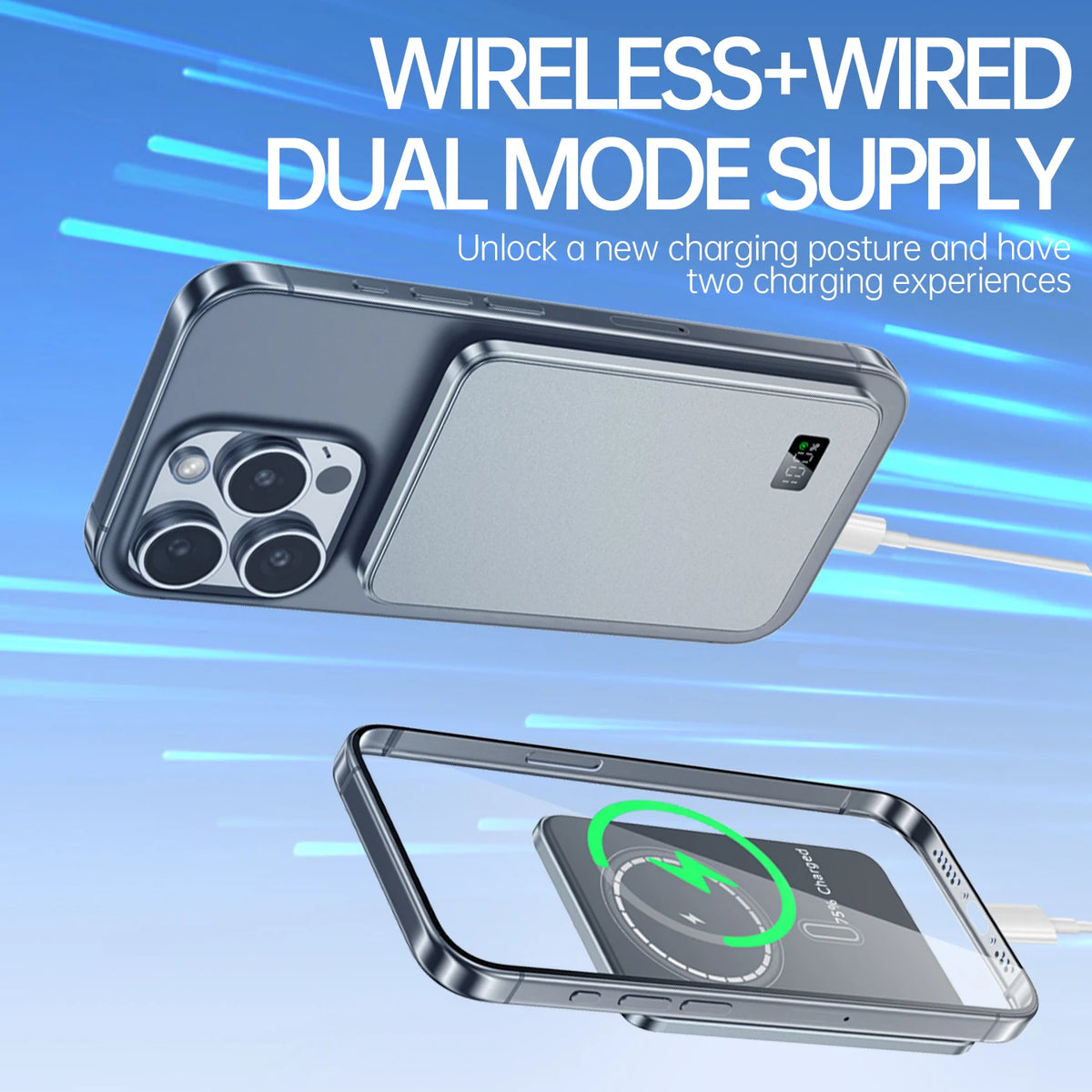 Zadsouk 10000mAh Magnetic Wireless Power Bank - Digital Display, PD 20W Fast Charging