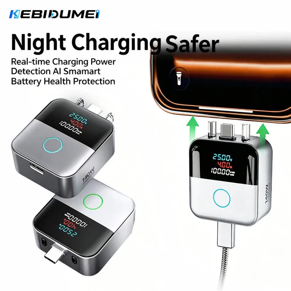 Zadsouk 140W Smart Charging Cable - Digital Display, Auto Shutoff Overcharge Protection