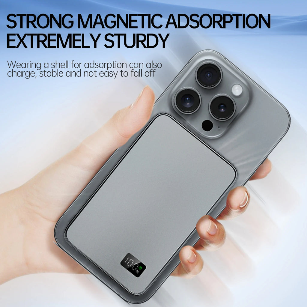 Zadsouk 10000mAh Magnetic Wireless Power Bank - Digital Display, PD 20W Fast Charging