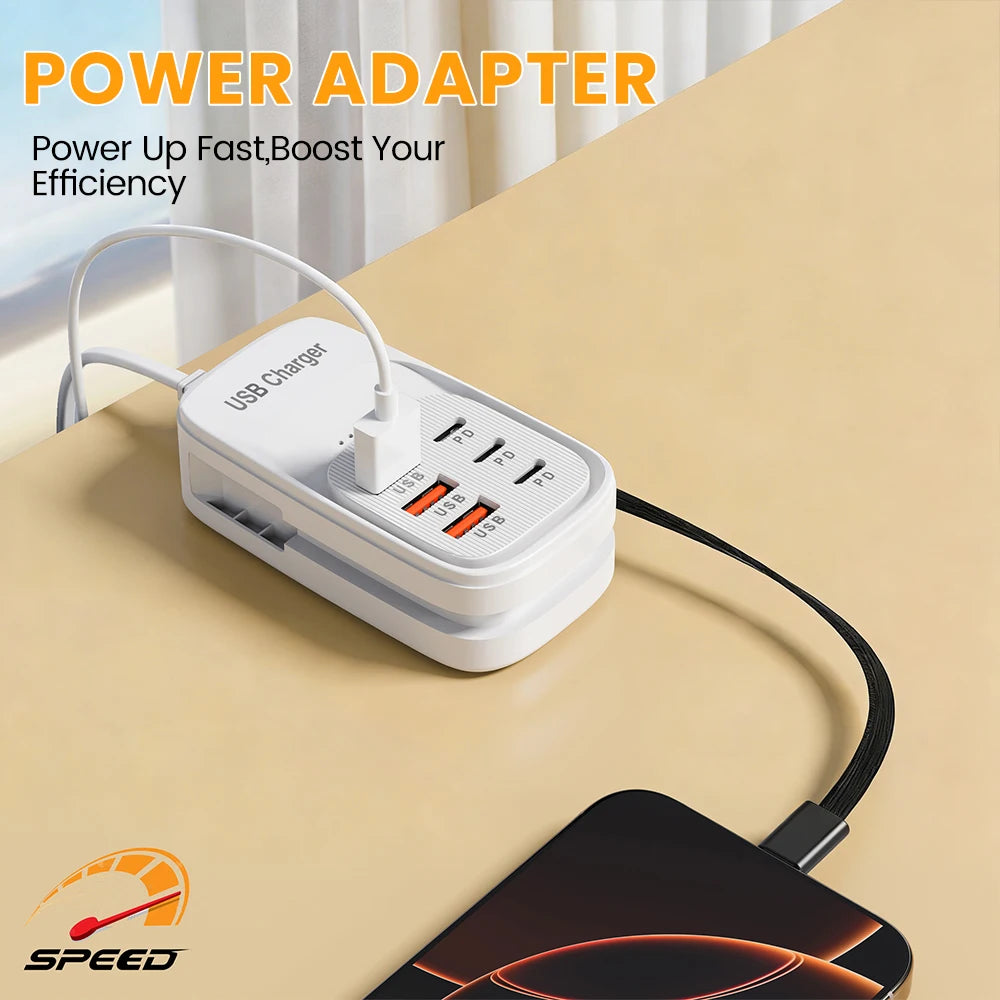 Zadsouk Desktop Power Strip - 6-Port USB Fast Charging Station