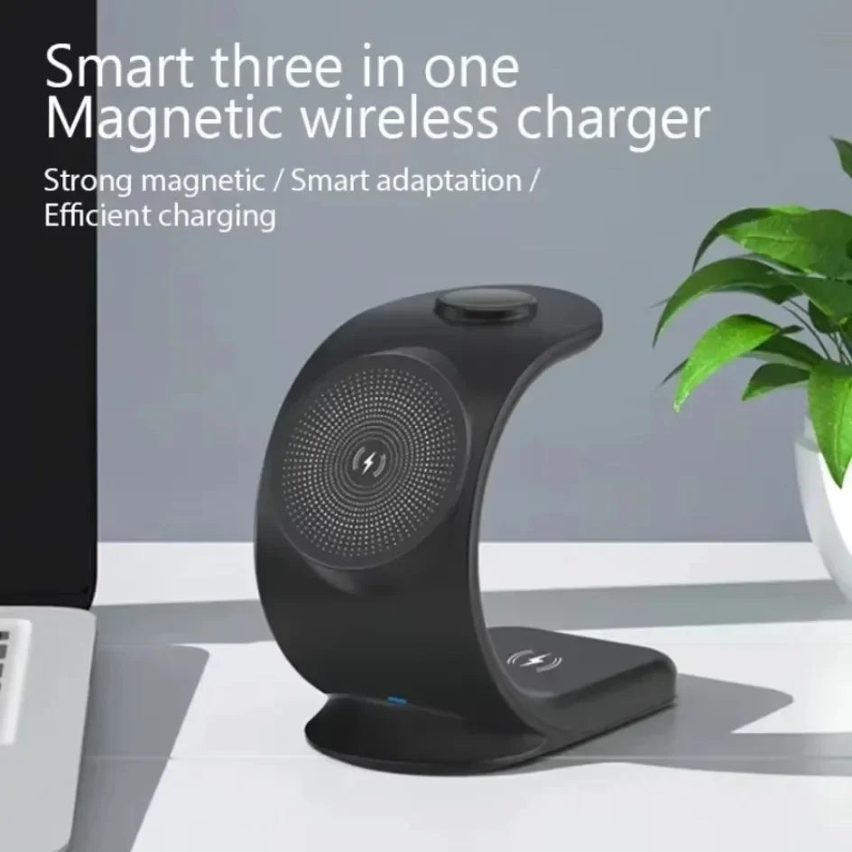 Magnetic Wireless Charger 3 in 1 Fast Charging Station For Magsafe iPhone 17 16 15 14 Pro Max iWatch 10 9 8 7 6 SE AirPods Pro