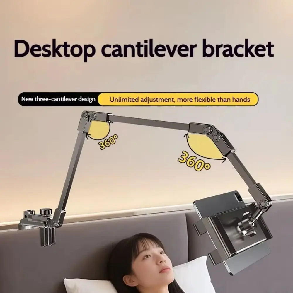 Zadsouk Adjustable Desk Clamp Phone & Tablet Stand – 360° Rotation Arm Mount