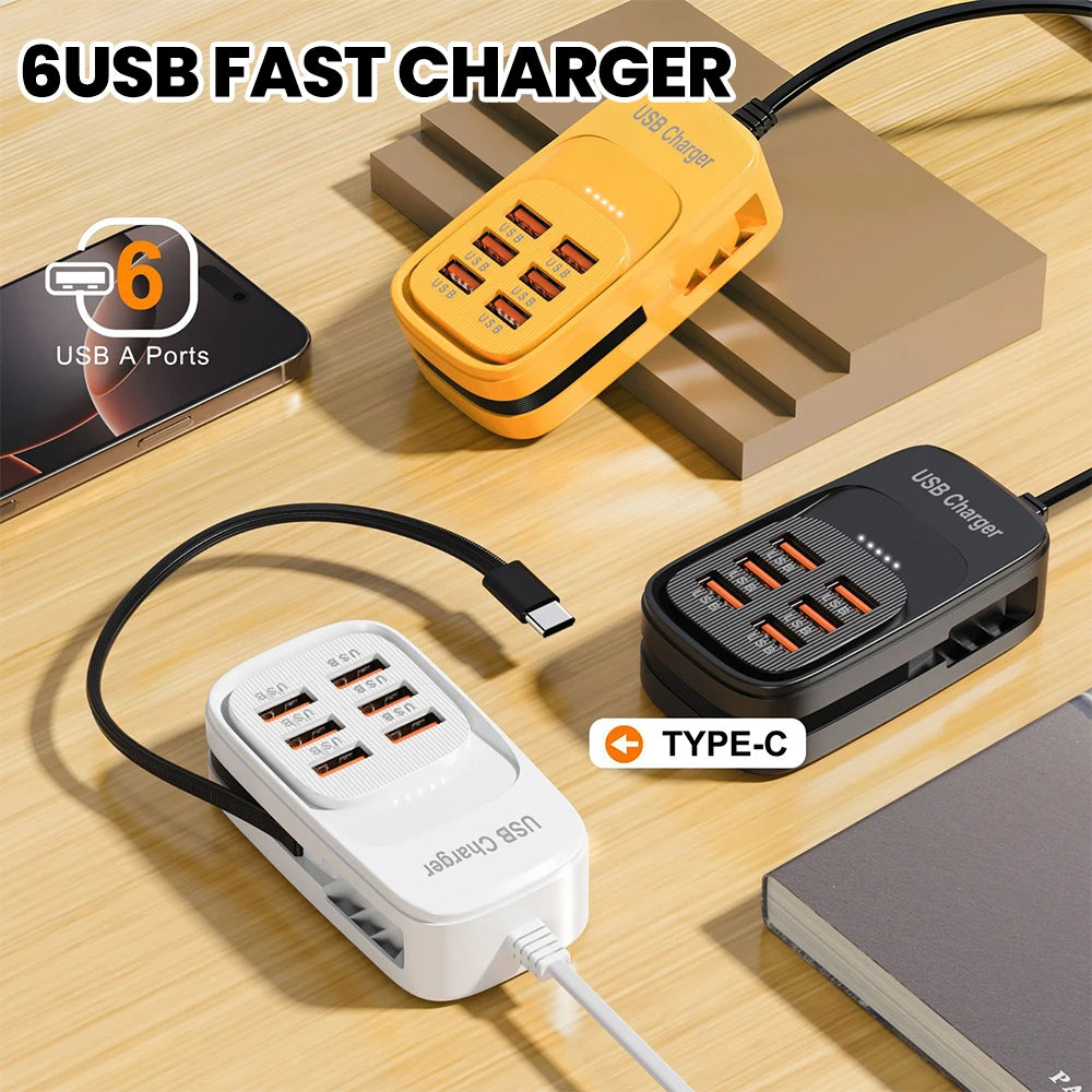 Zadsouk Desktop Power Strip - 6-Port USB Fast Charging Station