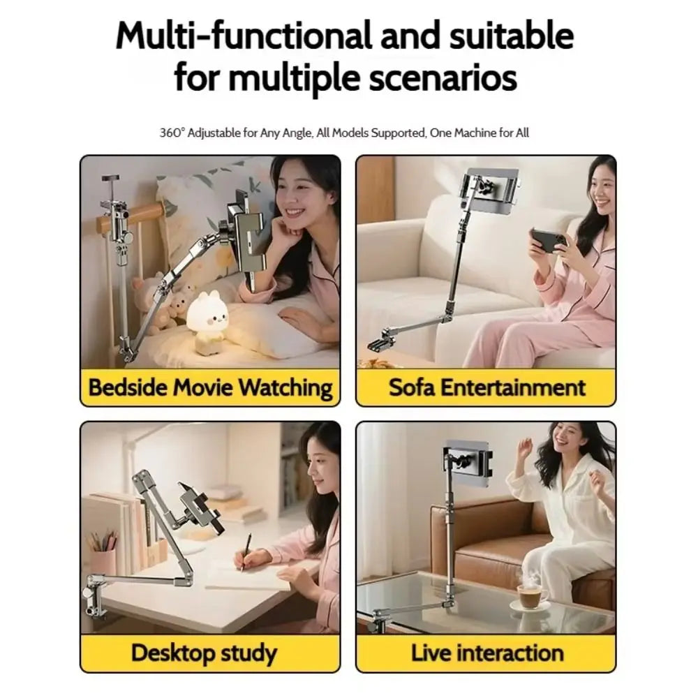 Zadsouk Adjustable Desk Clamp Phone & Tablet Stand – 360° Rotation Arm Mount