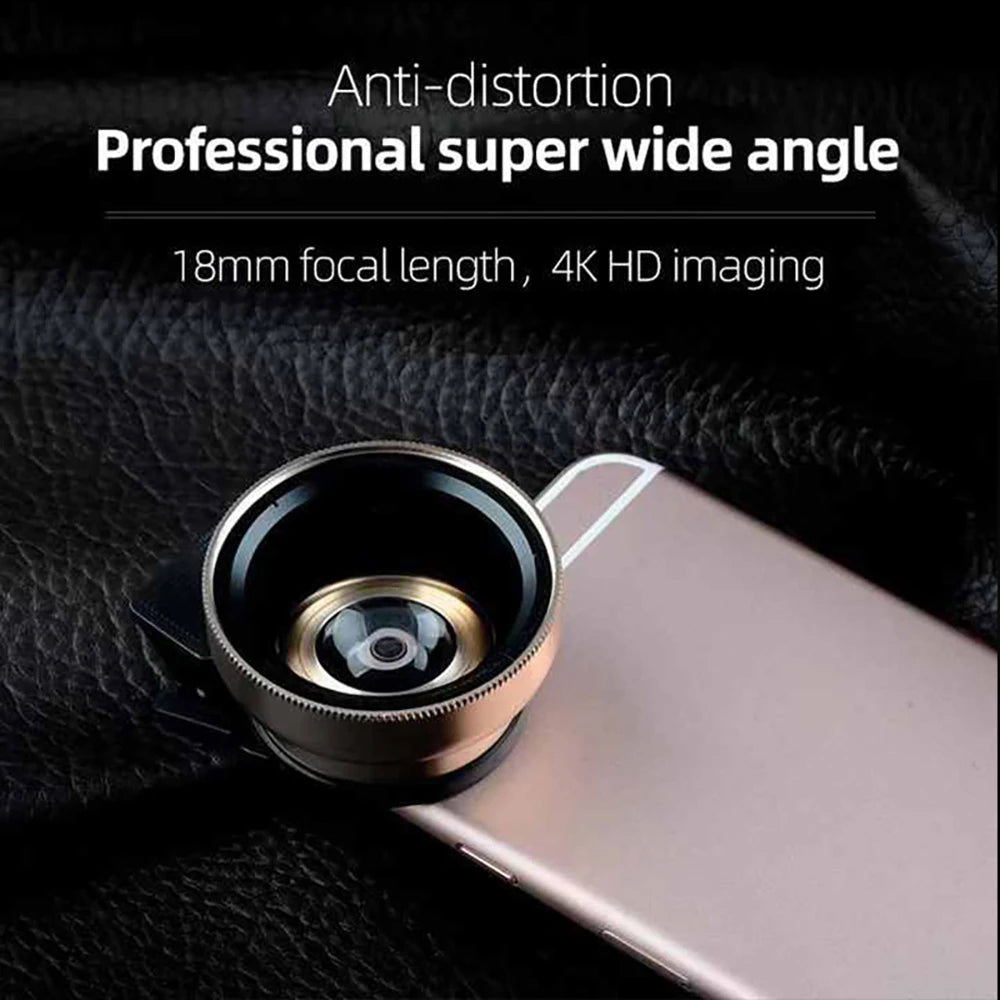 Experience 2 in 1 Phone Camera Lens Kit 0.45x Wide Angle 12.5x Macro Lens HD Camera Lenes for iPhone iOS Android Smartphones