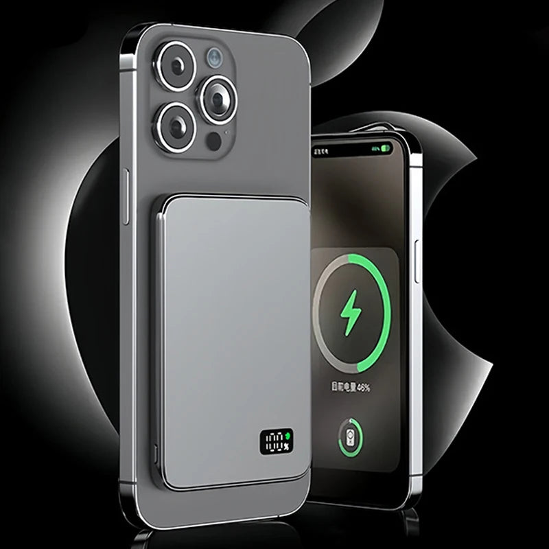 Zadsouk Ultra Thin Magnetic Power Bank - LED Display, Fast Wireless Charging