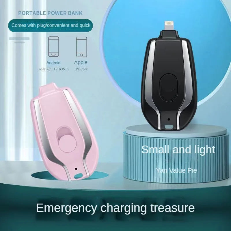 Zadsouk Mini Keychain Power Bank – Portable Emergency Charger for iPhone & Type-C
