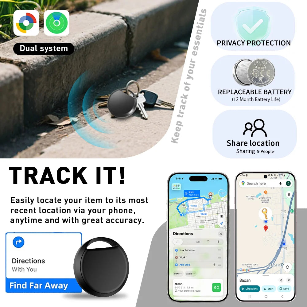 Zadsouk Smart Bluetooth Anti-Lost Tracker - Find My & Find Hub Compatible Tag