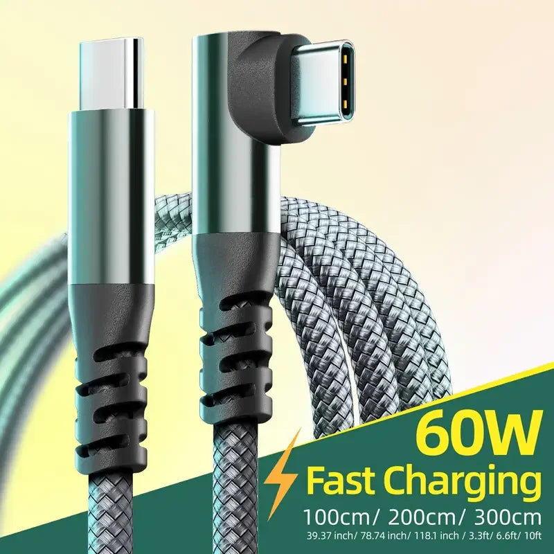 كابل USB C من LAIHONEN قطعة واحدة، 1 متر 2 متر 3 متر 10 أقدام، كابل نقل بيانات USB C وشحن سريع 60 واط PD لجهاز iPhone 15 15Plus 15Pro Max