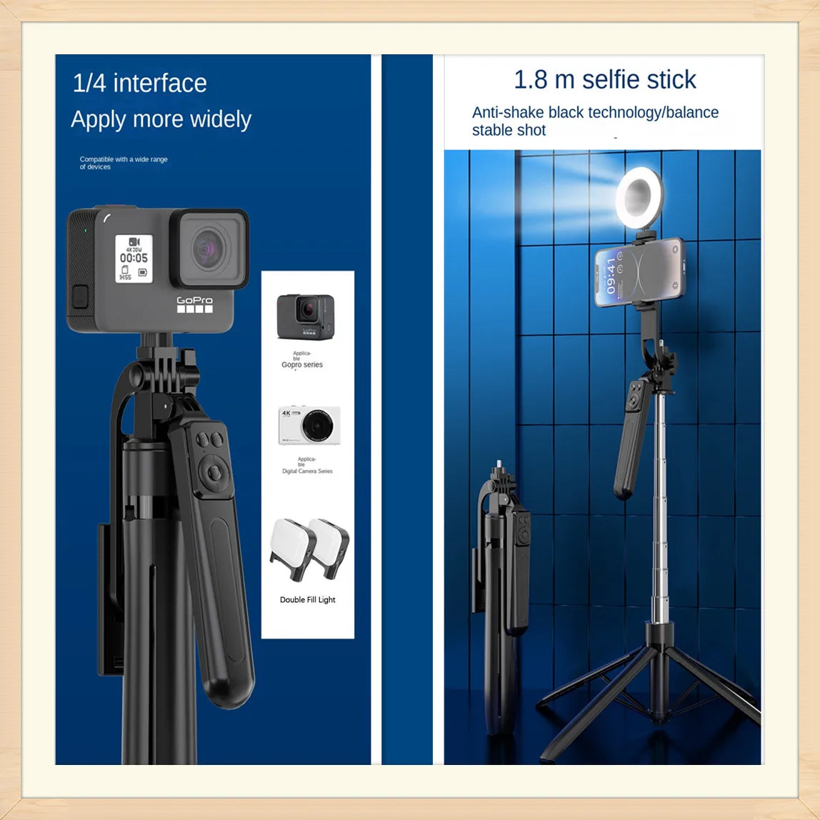Zadsouk 180cm Foldable Tripod Stand - Bluetooth Shutter Phone & Camera Holder