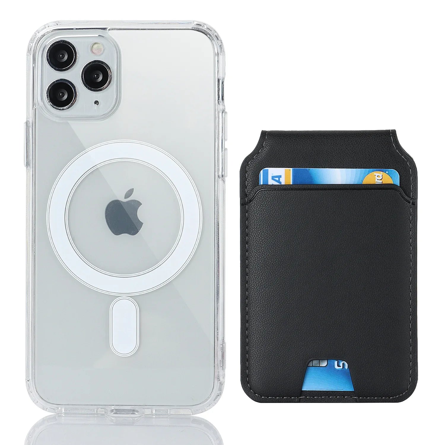 PU Wallet 3 Card Holder for Magsafe, Card Bag, Magnetic Fashion For Magsafe Case Wallet, iPhone 15 14,13 accessory With Gift