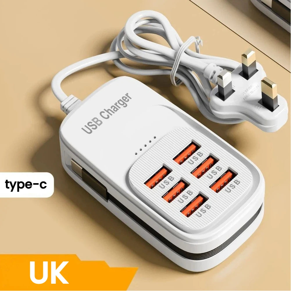 Zadsouk Desktop Power Strip - 6-Port USB Fast Charging Station