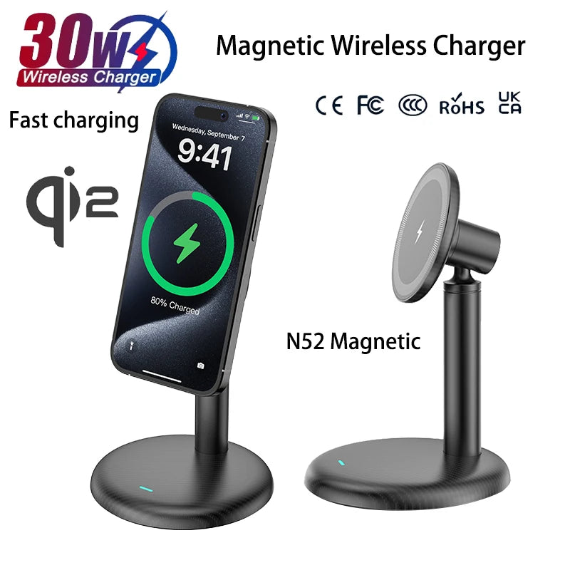 Zadsouk Qi2 Adjustable Arm Charging Stand - Magnetic Desk Charger