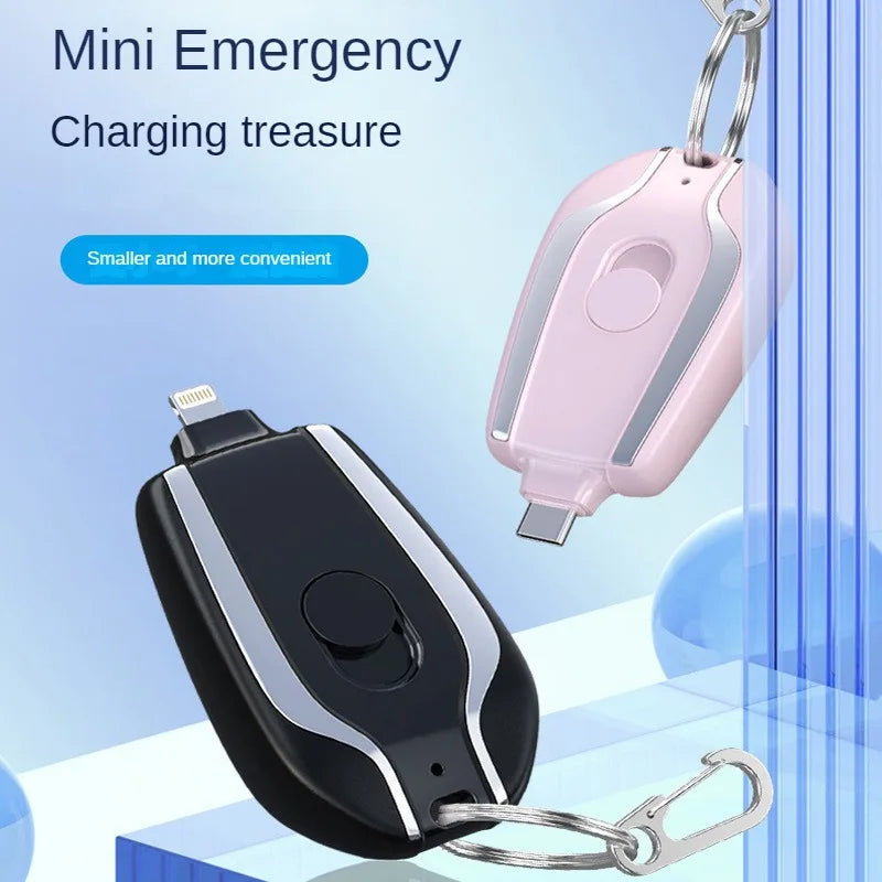 Zadsouk Mini Keychain Power Bank – Portable Emergency Charger for iPhone & Type-C