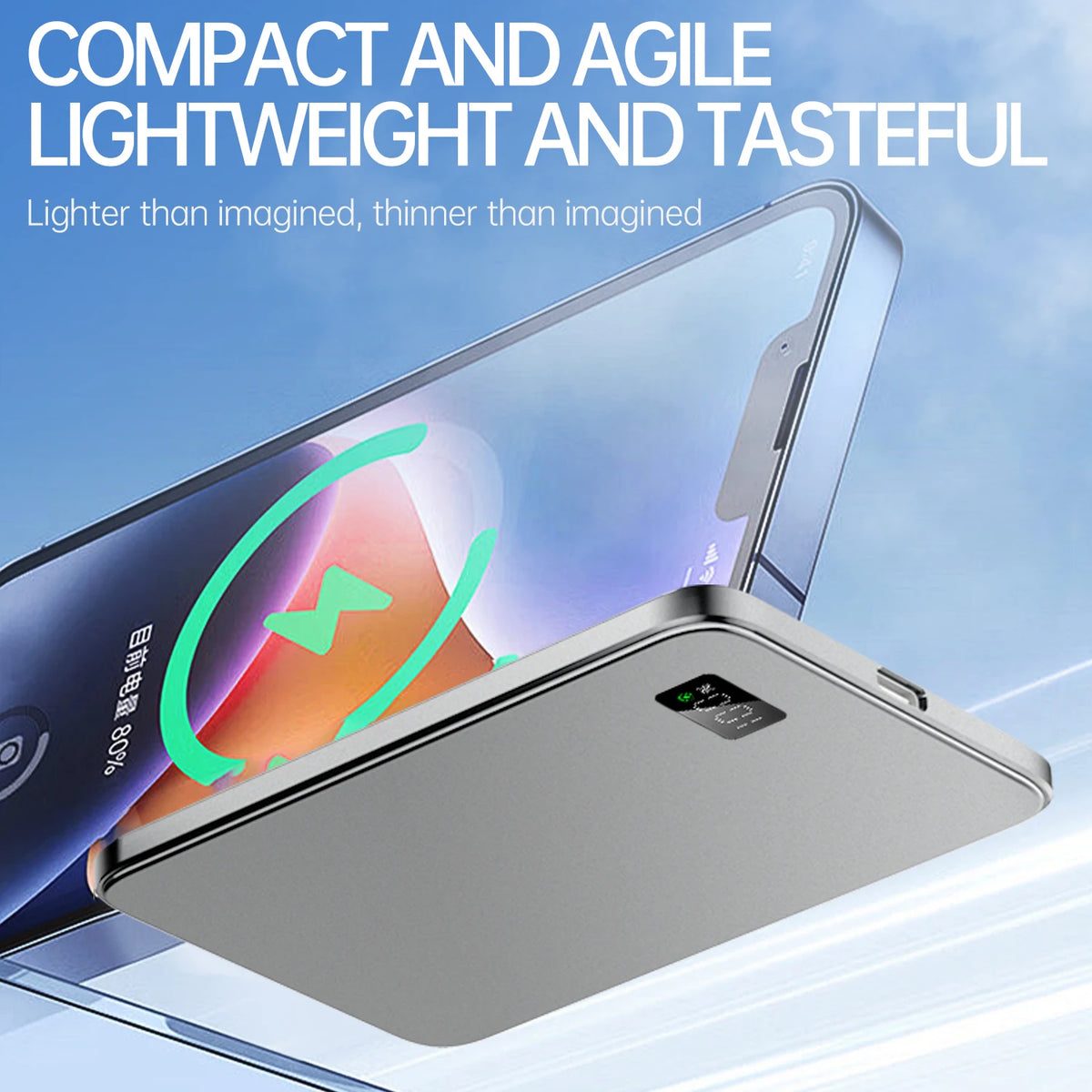 Zadsouk 10000mAh Magnetic Wireless Power Bank - Digital Display, PD 20W Fast Charging