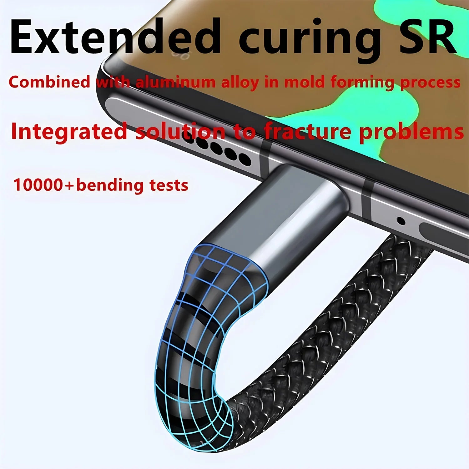 كابل شحن سريع 100 واط، كابل شحن متعدد، كابل نايلون مضفر، محول سلك شحن عالمي متعدد USB 3 في 1 مع Type-C Micro