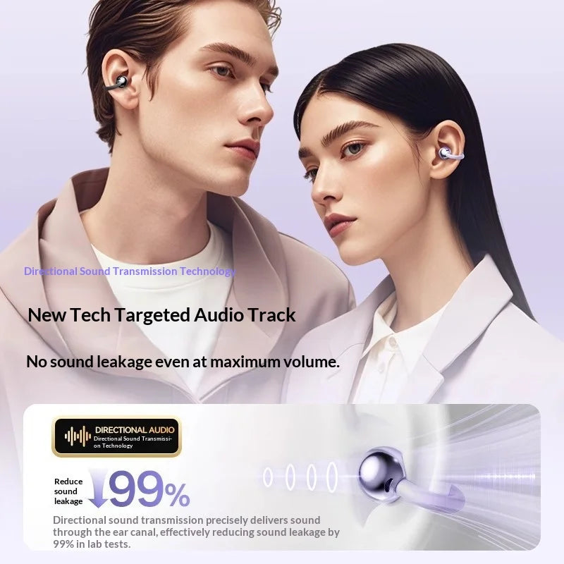 Zadsouk Open-Ear Clip Bluetooth Earbuds - Sports Wireless Headphones with Mic