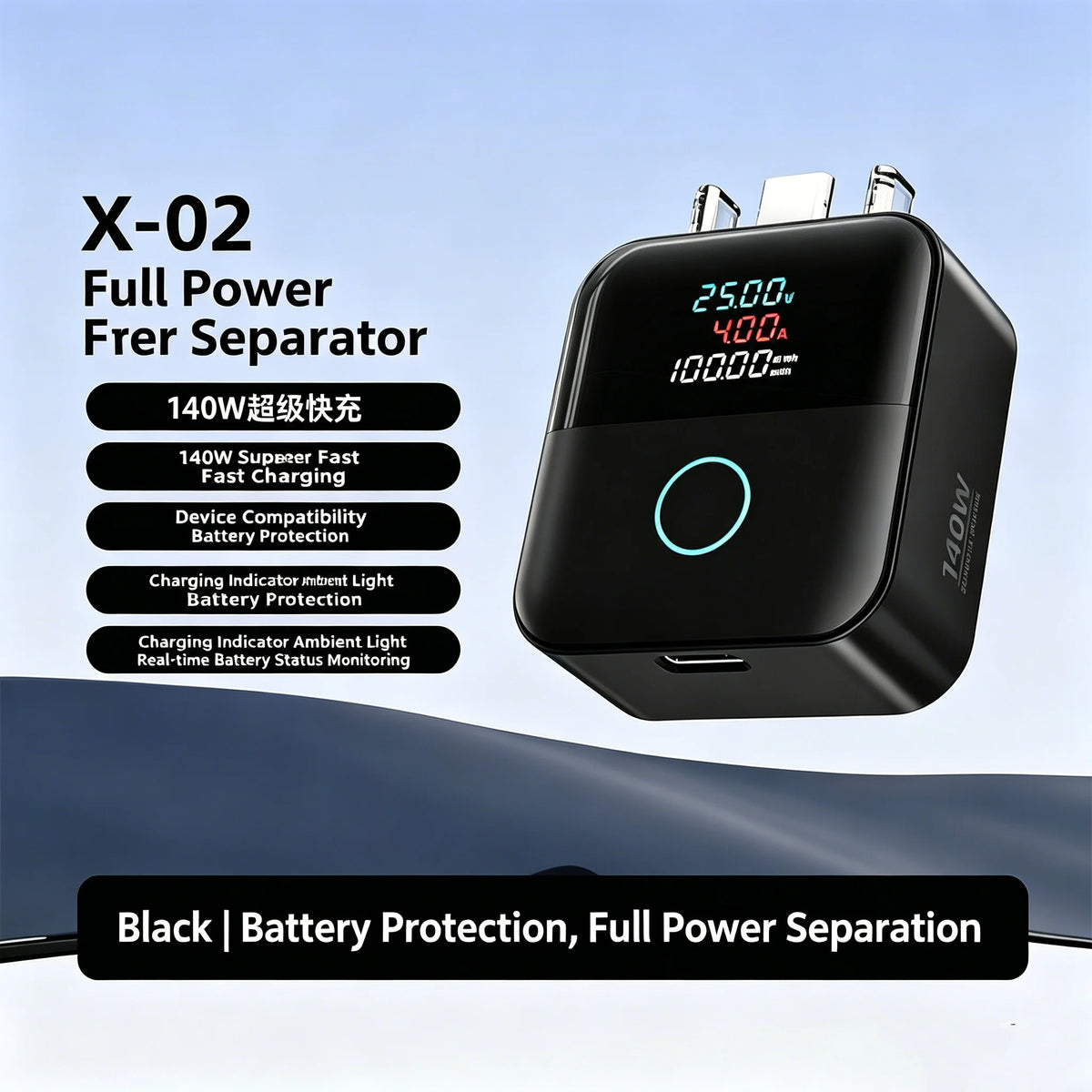 Zadsouk 140W Smart Charging Cable - Digital Display, Auto Shutoff Overcharge Protection