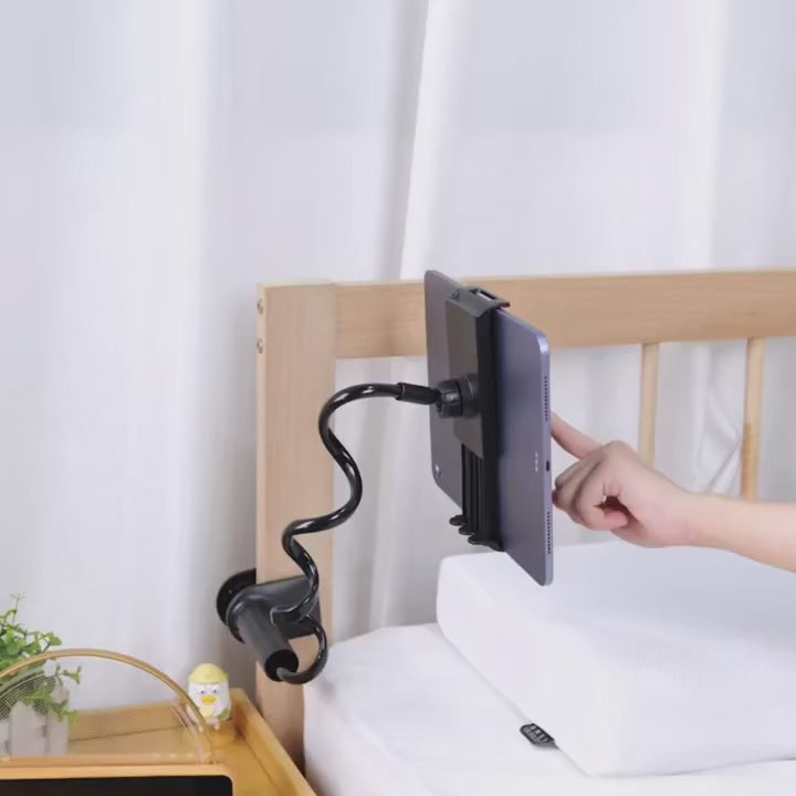 Zadsouk Flexible Gooseneck Tablet & Phone Holder - Bed & Desk Clamp Mount, 360° Rotating
